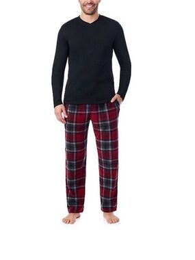 Cuddl Duds Cabin Fleece Pajama Set Black/Red Various Sizes NWT